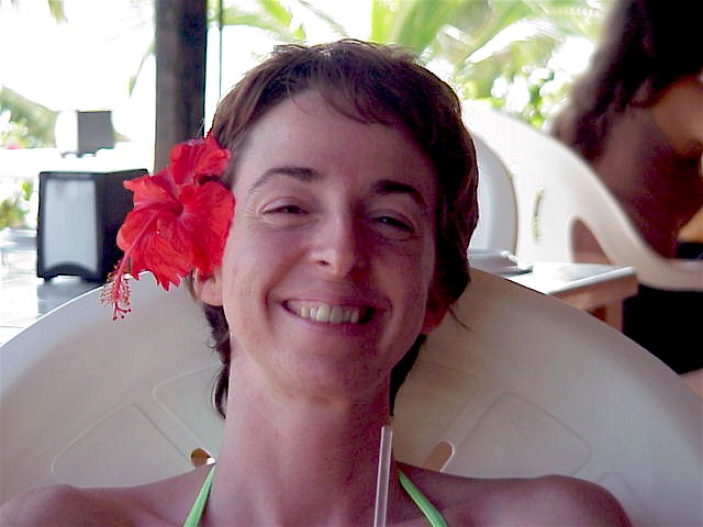 Dina unwinding after lots of RUM 2.jpg (61173 bytes)